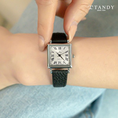 [TANDY] 탠디 모던 스퀘어 여성용 가죽 손목시계 T-1903 F BK 블랙