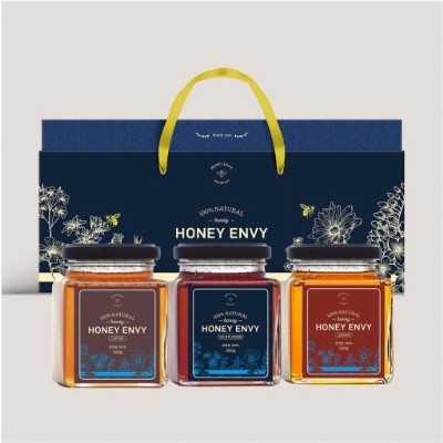 [허니엔비] 천연꿀 500g 3종 세트 (커피꿀 500g + 야생화꿀 500g + 용안꿀 500g)